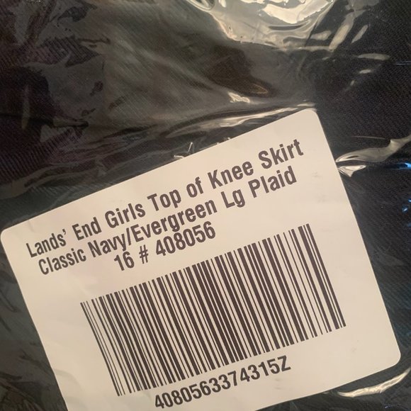 NWT LANDS' END GIRLS TOP OF KNEE SHIRT CLASSIC NAVY/EVERGREEN LG PLAID 16 - Picture 3 of 5